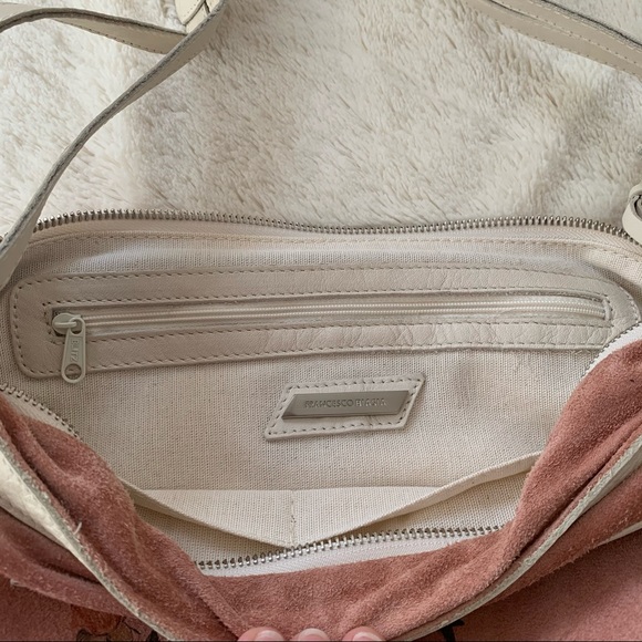 NWOT - Francesco Biasia pink suede crossbody bag - Picture 10 of 14